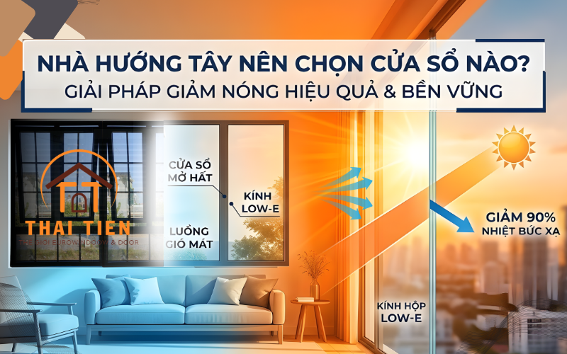 Nhà hướng Tây nên chọn loại cửa sổ nào để giảm nóng hiệu quả?